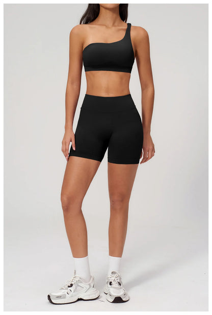 Apex Ritual – Seamless Sport Bra Women – Breathable Shockproof Oblique Shoulder Yoga Bra Sportswear