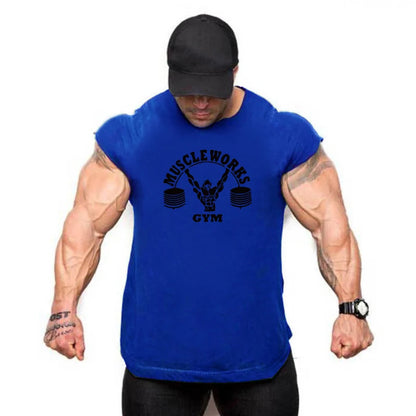 Apex Ritual – Men's Cotton Stringer Tank Top – Sleeveless Bodybuilding Gym Vest