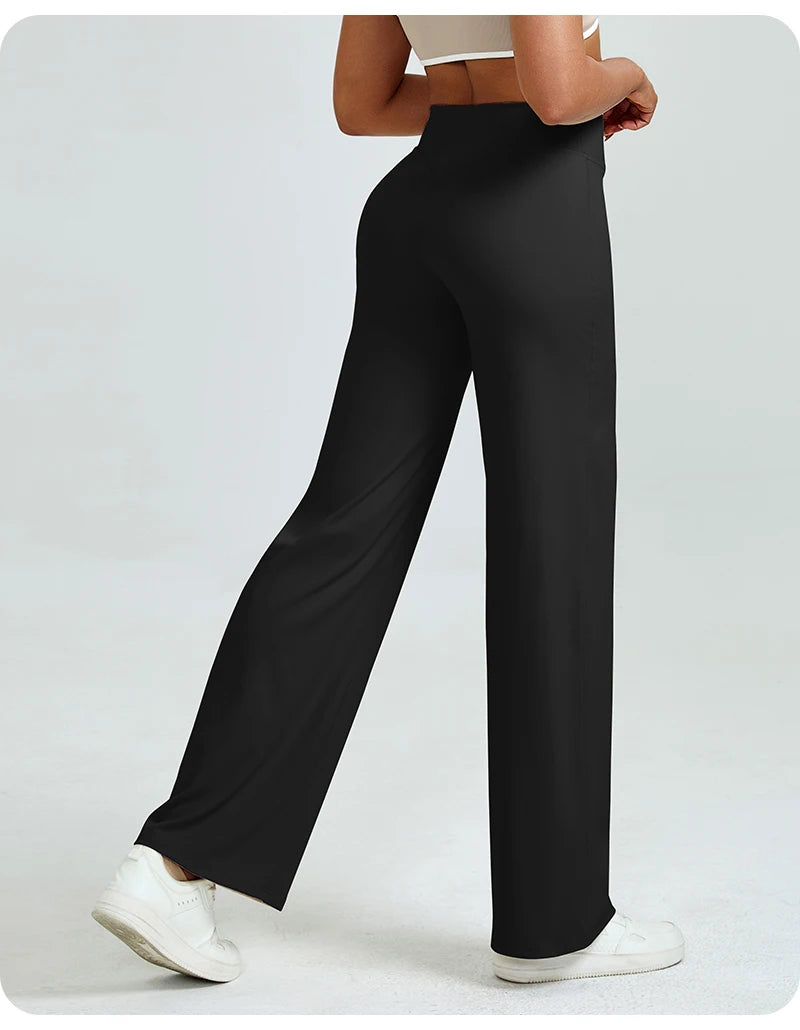 Apex Ritual – Women's High-Waist Straight-Leg Yoga Pants – Relaxed Fit Training Trousers