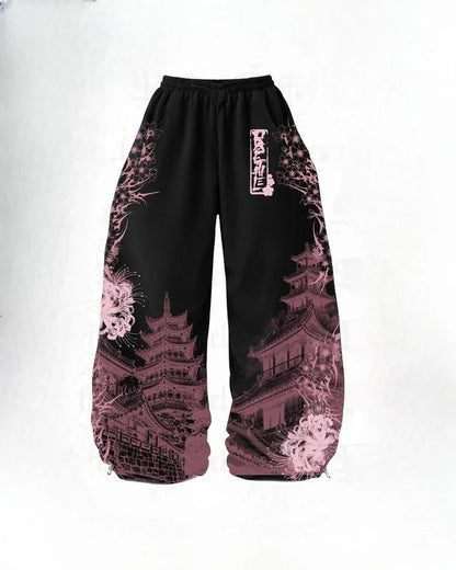 Apex Ritual Y2K Streetwear Joggers – Loose-Fit Wide-Leg Training Pants