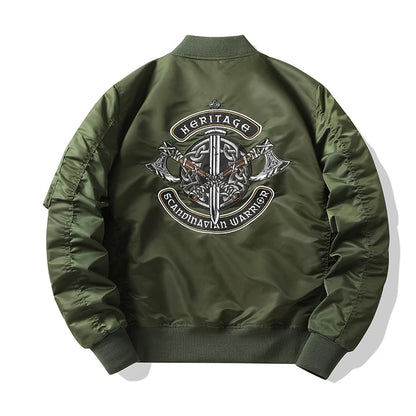 Apex Ritual – Spring Autumn Embroidered MA1 Pilot Jacket Men – Trendy American Workwear Baseball Style