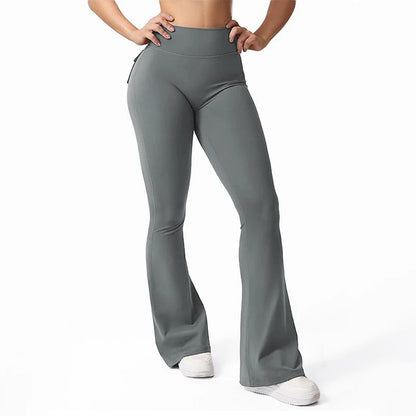 Apex Ritual – Women's High-Waist Flare Leggings – Pocket Quick-Dry Training Pants