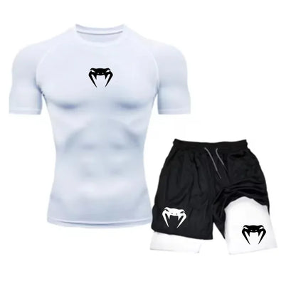 Apex Ritual Men's Training Set – Short-Sleeve Tee & Quick-Dry Mesh Shorts