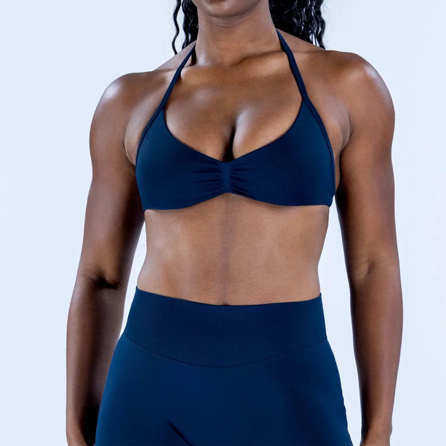 Apex Ritual – Women's 2-Piece Gym Set – Strappy Bra & High-Waist Scrunch Shorts