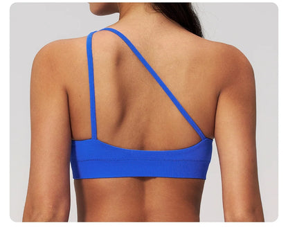 Apex Ritual – Seamless Sport Bra Women – Breathable Shockproof Oblique Shoulder Yoga Bra Sportswear