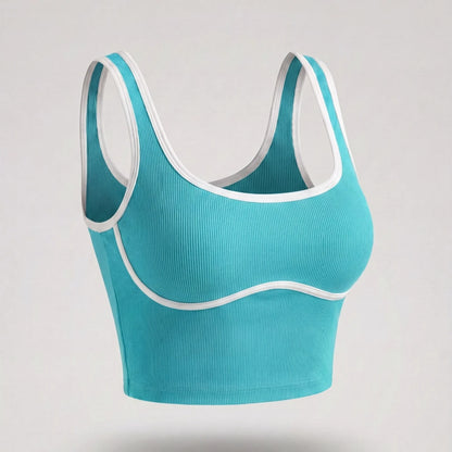 Apex Ritual – Color Blocking Sports Vest Women – No-Wire Push Up Fitness Bra