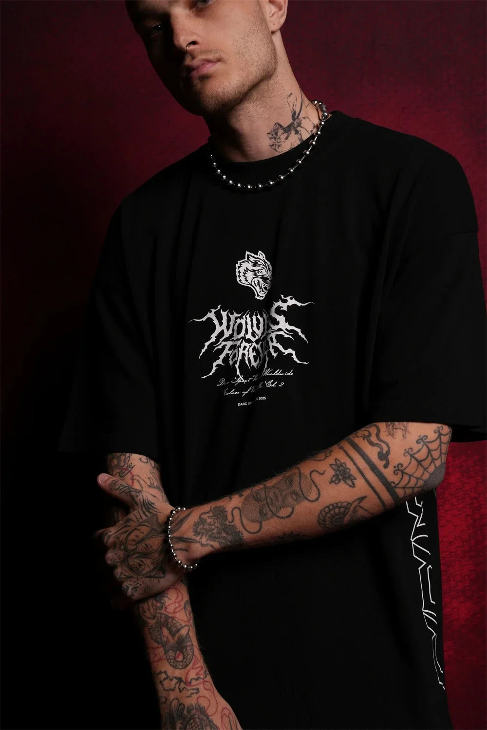 Apex Ritual – EINHERJAR Side By Side Oversized Tee – Y2K Gothic Hip Hop Couple T-Shirt