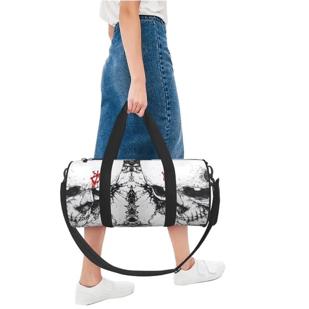 Apex Ritual – Skull Print Sports Gym Bag – Large Capacity Streetwear Training & Travel Bag
