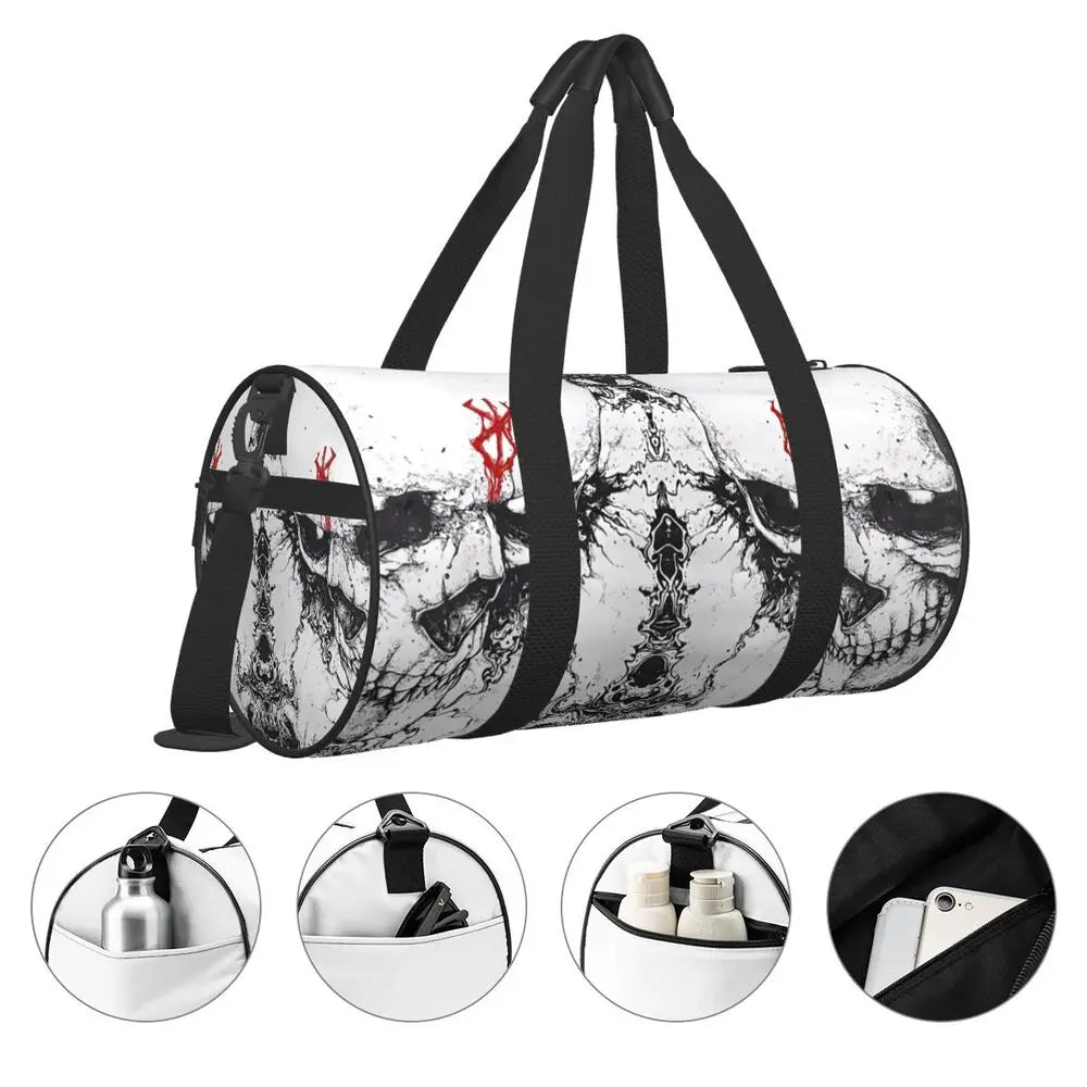 Apex Ritual – Skull Print Sports Gym Bag – Large Capacity Streetwear Training & Travel Bag