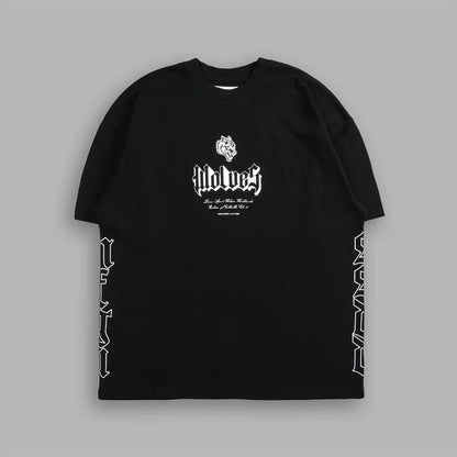 Apex Ritual – EINHERJAR Side By Side Oversized Tee – Y2K Gothic Hip Hop Couple T-Shirt
