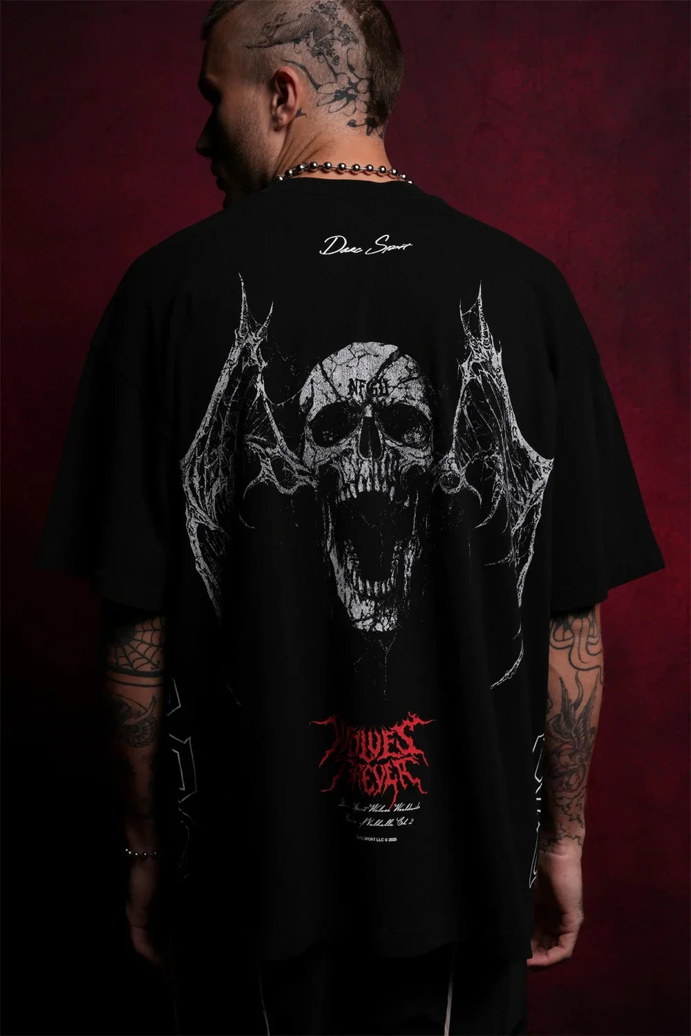 Apex Ritual – EINHERJAR Side By Side Oversized Tee – Y2K Gothic Hip Hop Couple T-Shirt