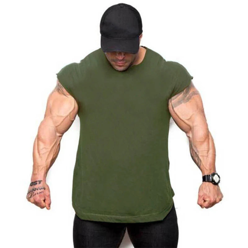 Apex Ritual – Men's Cotton Stringer Tank Top – Sleeveless Bodybuilding Gym Vest
