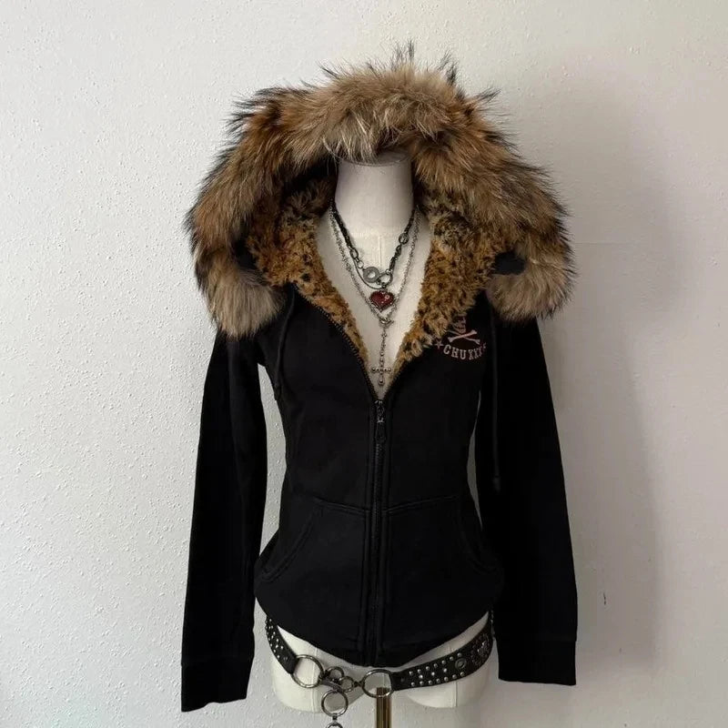 Apex Ritual – Y2K Harajuku Vintage Letter Embroidered Jacket Women – Gothic Hip Hop Casual Coat