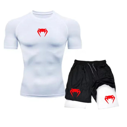 Apex Ritual Men's Training Set – Short-Sleeve Tee & Quick-Dry Mesh Shorts