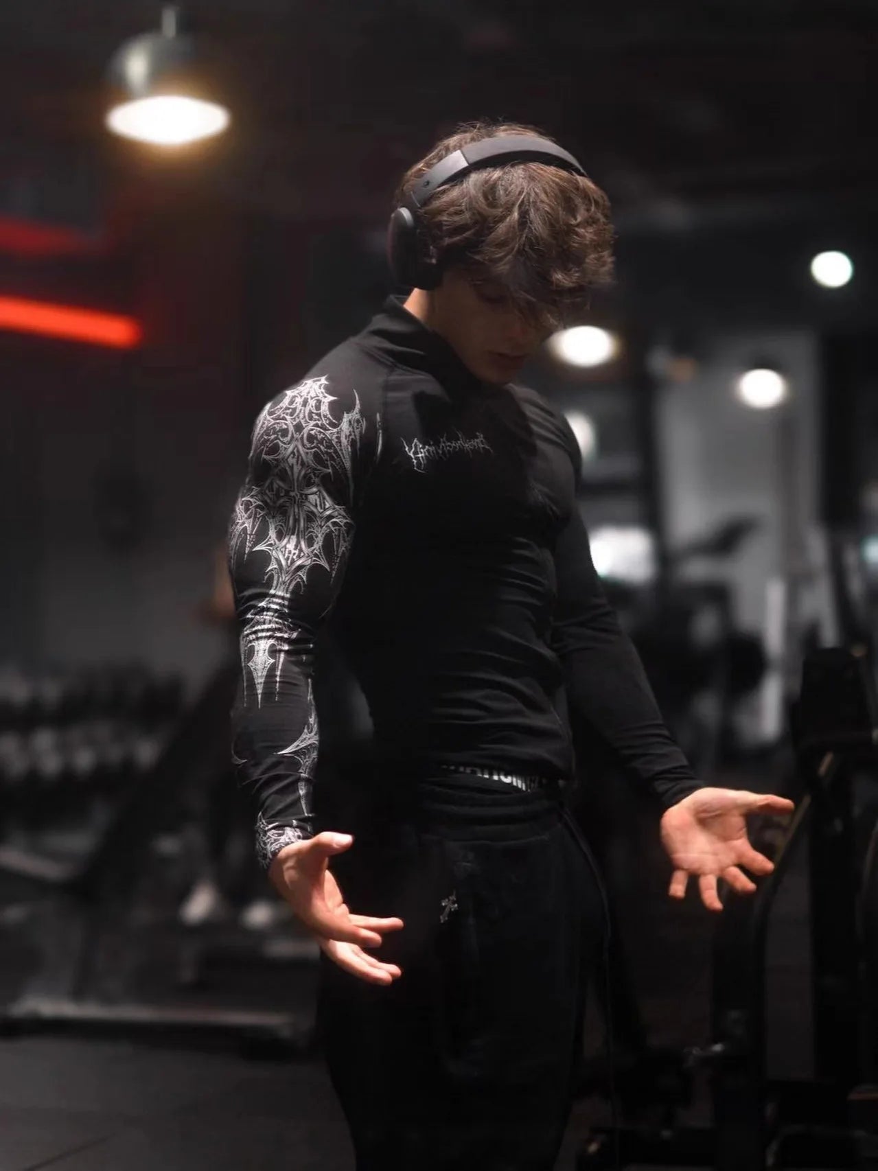 Apex Ritual – Men's Gym Zip-Up Printed Jacket – Oversized Streetwear Sports Fitness Bodysuit