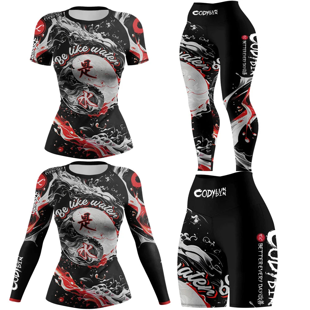 Apex Ritual – Women's Mock Neck MMA Compression Rash Guard – 4-Way Stretch BJJ & Boxing Rashguard