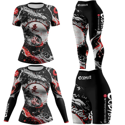 Apex Ritual – Women's Mock Neck MMA Compression Rash Guard – 4-Way Stretch BJJ & Boxing Rashguard