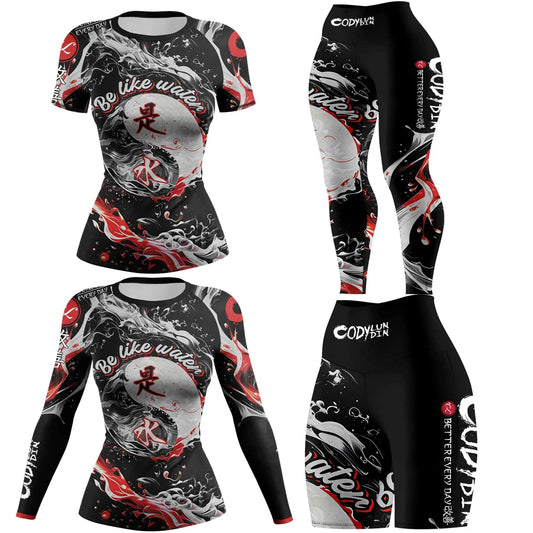 Apex Ritual – Women's Mock Neck MMA Compression Rash Guard – 4-Way Stretch BJJ & Boxing Rashguard