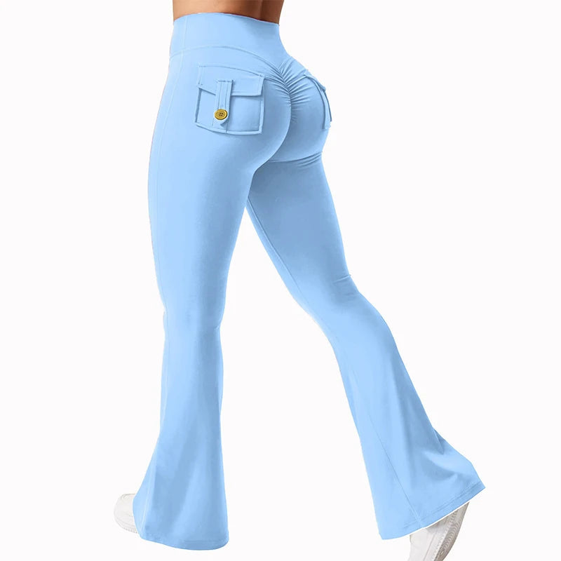 Apex Ritual – Women's High-Waist Flare Leggings – Pocket Quick-Dry Training Pants