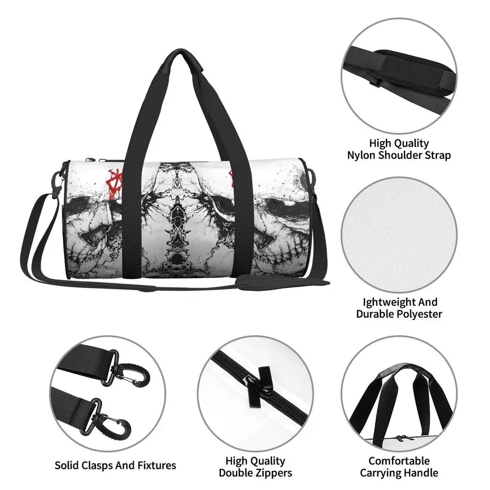 Apex Ritual – Skull Print Sports Gym Bag – Large Capacity Streetwear Training & Travel Bag