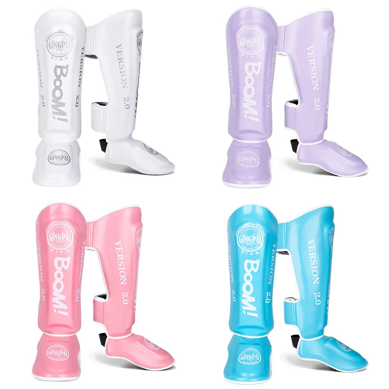 Apex Ritual – PU Leather Boxing Shin Guards – MMA & Muay Thai Ankle Protector Shin Pads