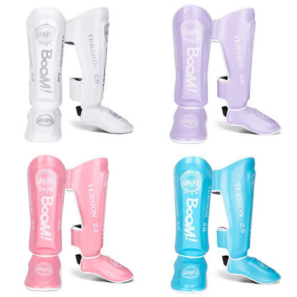Apex Ritual – PU Leather Boxing Shin Guards – MMA & Muay Thai Ankle Protector Shin Pads
