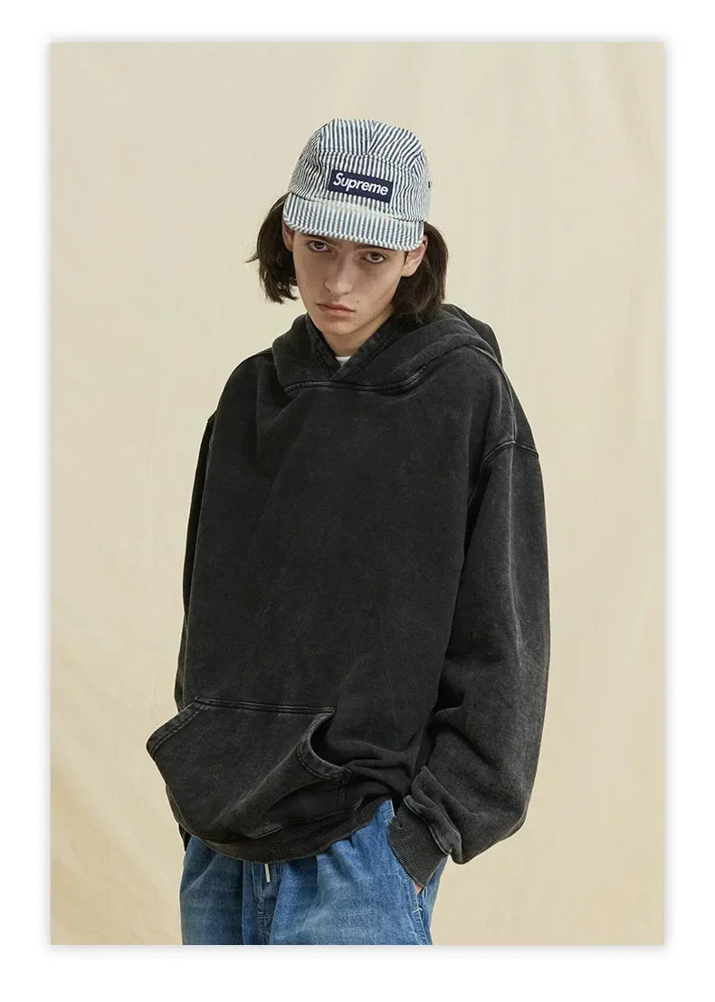 Apex Ritual – Men's Y2K Skull Print Oversized Hoodie – Vintage Hip Hop Pullover Sweatshirt