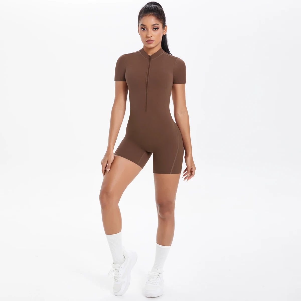 Apex Ritual – Women's One-Piece Training Jumpsuit – Zip-Front Workout Bodysuit