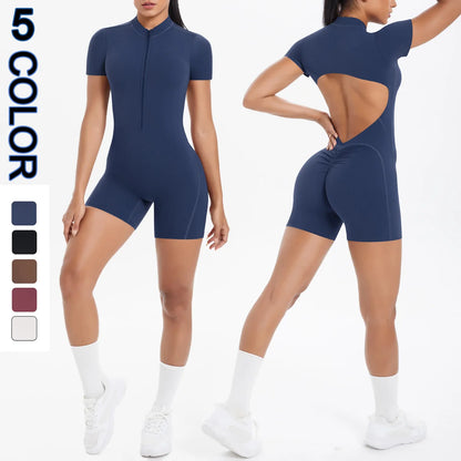 Apex Ritual – Women's One-Piece Training Jumpsuit – Zip-Front Workout Bodysuit