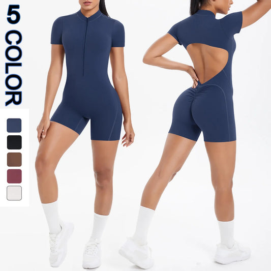 Apex Ritual – Women's One-Piece Training Jumpsuit – Zip-Front Workout Bodysuit