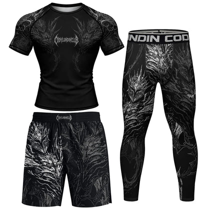Apex Ritual MMA 4-Piece Set – Rashguard, Tee & Fight Shorts for BJJ & Muay Thai