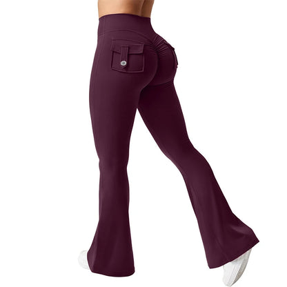 Apex Ritual – Women's High-Waist Flare Leggings – Pocket Quick-Dry Training Pants