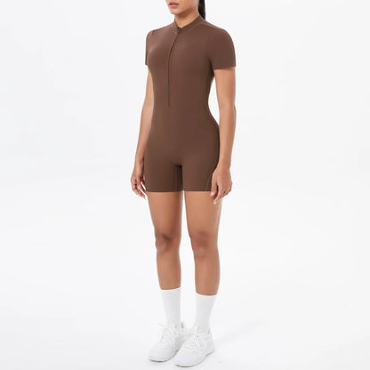 Apex Ritual – Women's One-Piece Training Jumpsuit – Zip-Front Workout Bodysuit