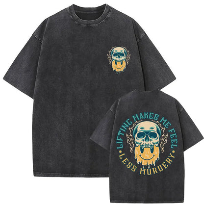 Apex Ritual – Anti Social Lifting Club Skeleton Gym Pump Cover T-Shirt – Funny Vintage Bodybuilding Tee