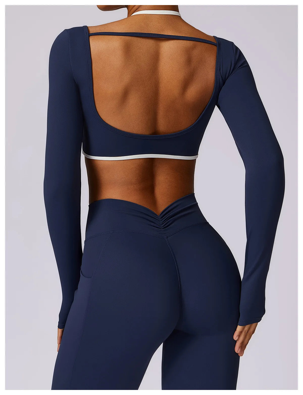 Apex Ritual Women's Backless Long-Sleeve Yoga Top – Quick-Dry Training Shirt