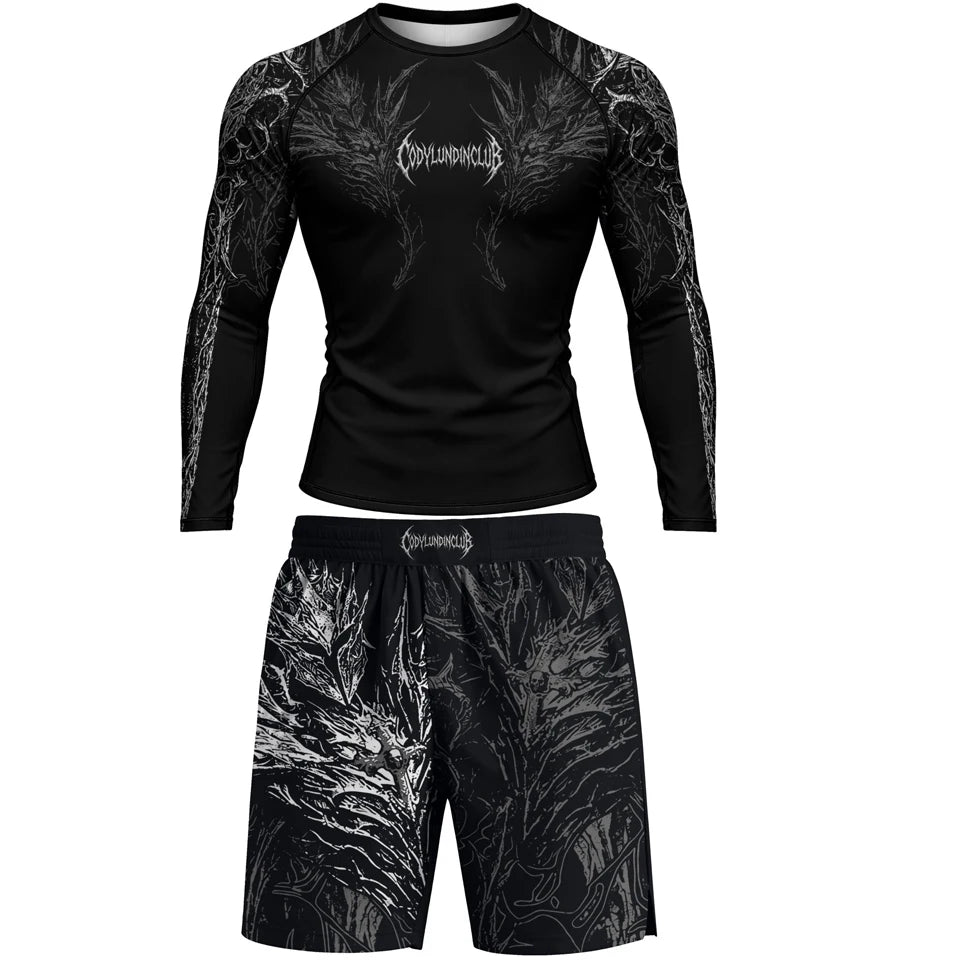 Apex Ritual MMA 4-Piece Set – Rashguard, Tee & Fight Shorts for BJJ & Muay Thai