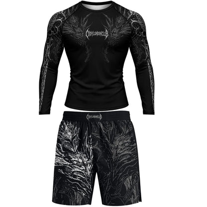 Apex Ritual MMA 4-Piece Set – Rashguard, Tee & Fight Shorts for BJJ & Muay Thai