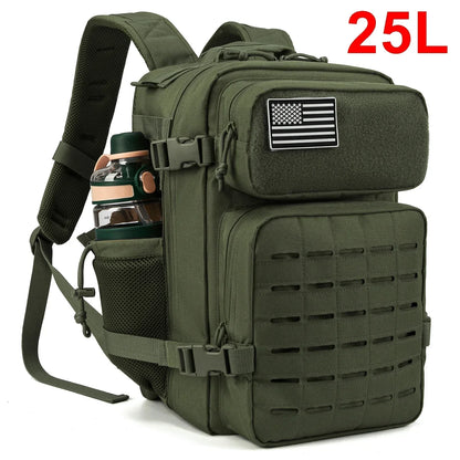 Apex Ritual – Tactical Molle Backpack 25L/45L – Military-Style Gym & Outdoor Hiking Rucksack