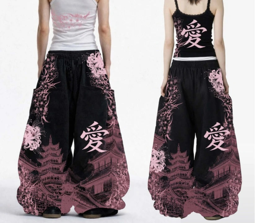 Apex Ritual Y2K Streetwear Joggers – Loose-Fit Wide-Leg Training Pants
