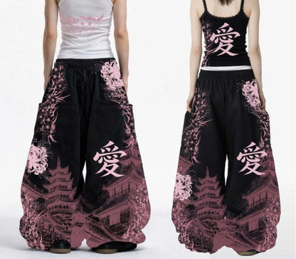 Apex Ritual Y2K Streetwear Joggers – Loose-Fit Wide-Leg Training Pants