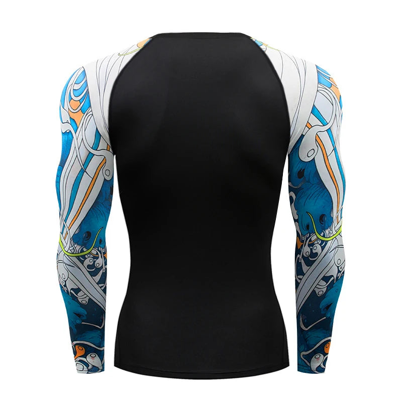 Apex Ritual – MMA Long Sleeve Rashguard – BJJ Muay Thai Compression Shirt Gym Boxing Jersey