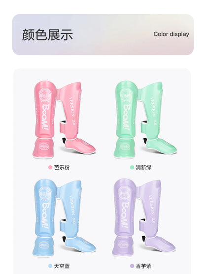 Apex Ritual – PU Leather Boxing Shin Guards – MMA & Muay Thai Ankle Protector Shin Pads