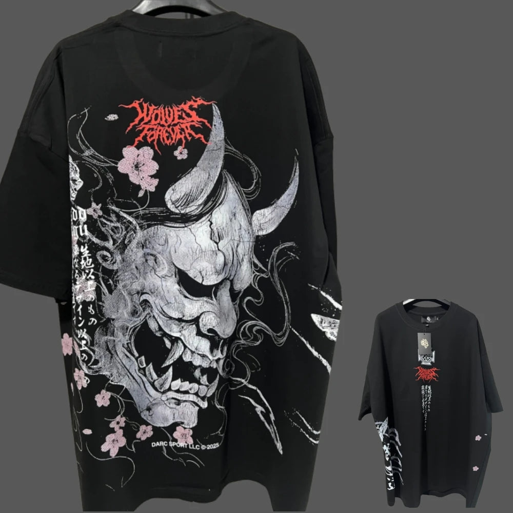 Apex Ritual – Anime Print Men's Crewneck T-Shirt – Loose Casual Fitness Training Cotton Tee