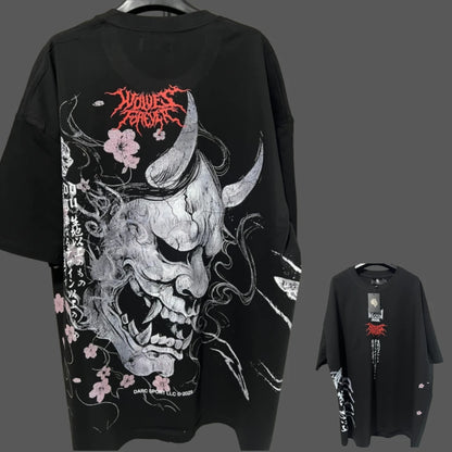 Apex Ritual – Anime Print Men's Crewneck T-Shirt – Loose Casual Fitness Training Cotton Tee