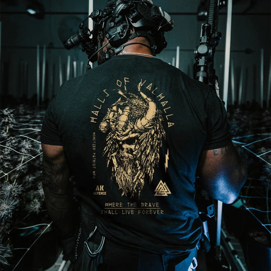 Apex Ritual – Men's Viking Warrior Print T-Shirt – Breathable Crewneck Training Sports Top