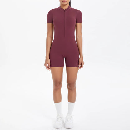 Apex Ritual – Women's One-Piece Training Jumpsuit – Zip-Front Workout Bodysuit