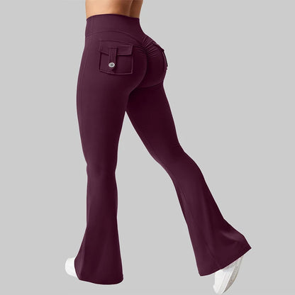Apex Ritual – Women's High-Waist Flare Leggings – Pocket Quick-Dry Training Pants
