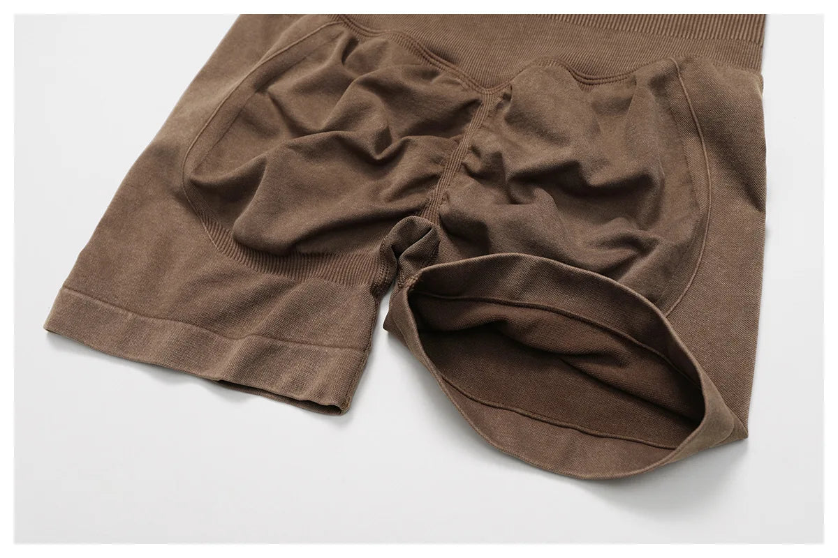 Apex Ritual – Women's High-Waist Yoga Shorts – Sand-Washed Squat-Proof Training Shorts