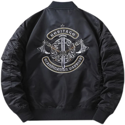 Apex Ritual – Spring Autumn Embroidered MA1 Pilot Jacket Men – Trendy American Workwear Baseball Style