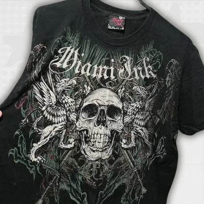 Apex Ritual – Y2K Hip Hop Oversized Long Sleeve T-Shirt – Gothic Round Neck Streetwear Top